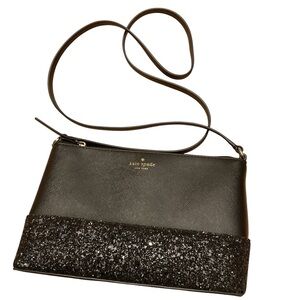 Kate Spade Black Flash Glitter Sparkle Crossbody Bag